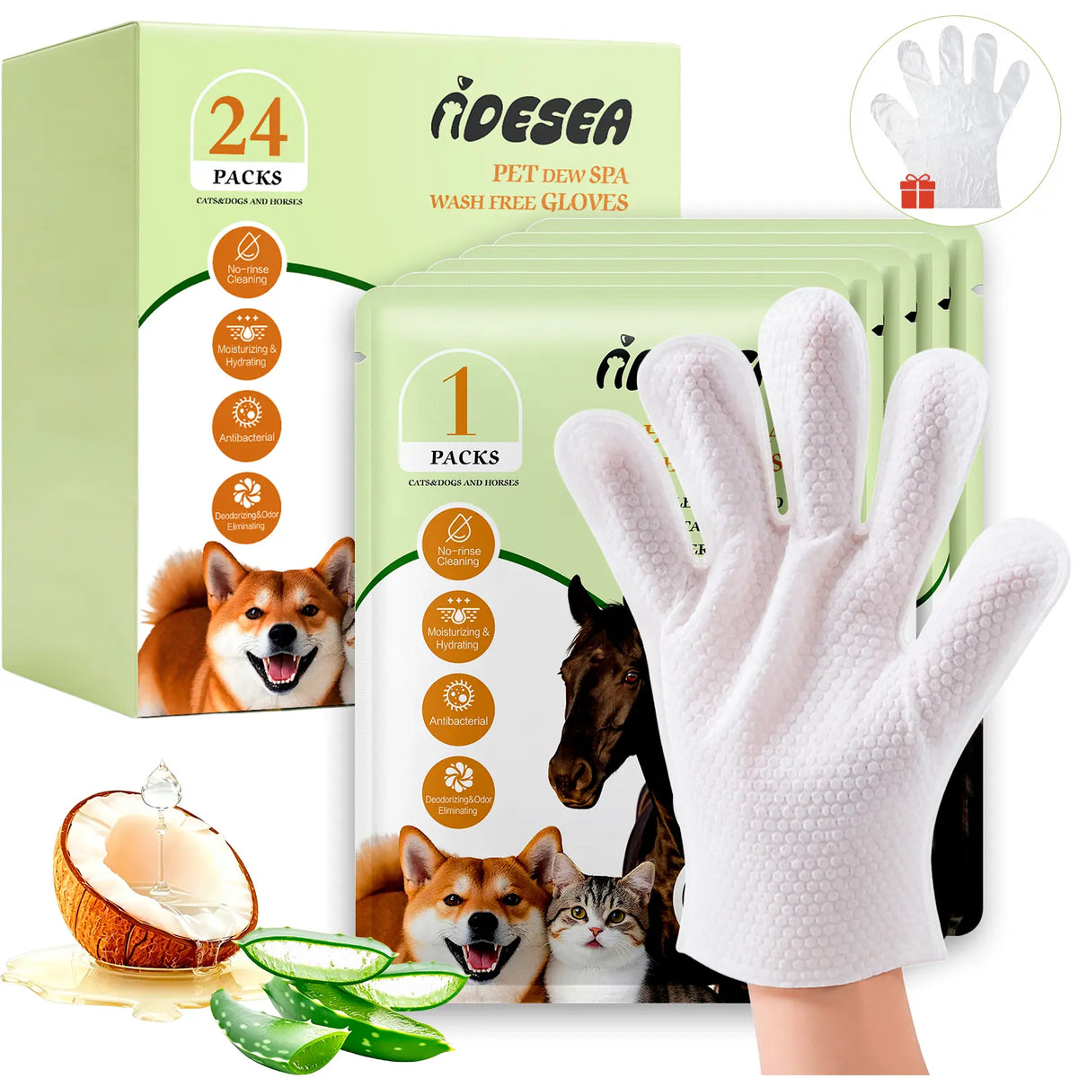 Professional Pet Grooming Wipes for Dogs and Cats - No-Rinse, Deodorizing, Hypoallergenic Cleaning Solution for Paws, Fur, Face, Ears, and Rear - Extra Thick Daily Care Wipes