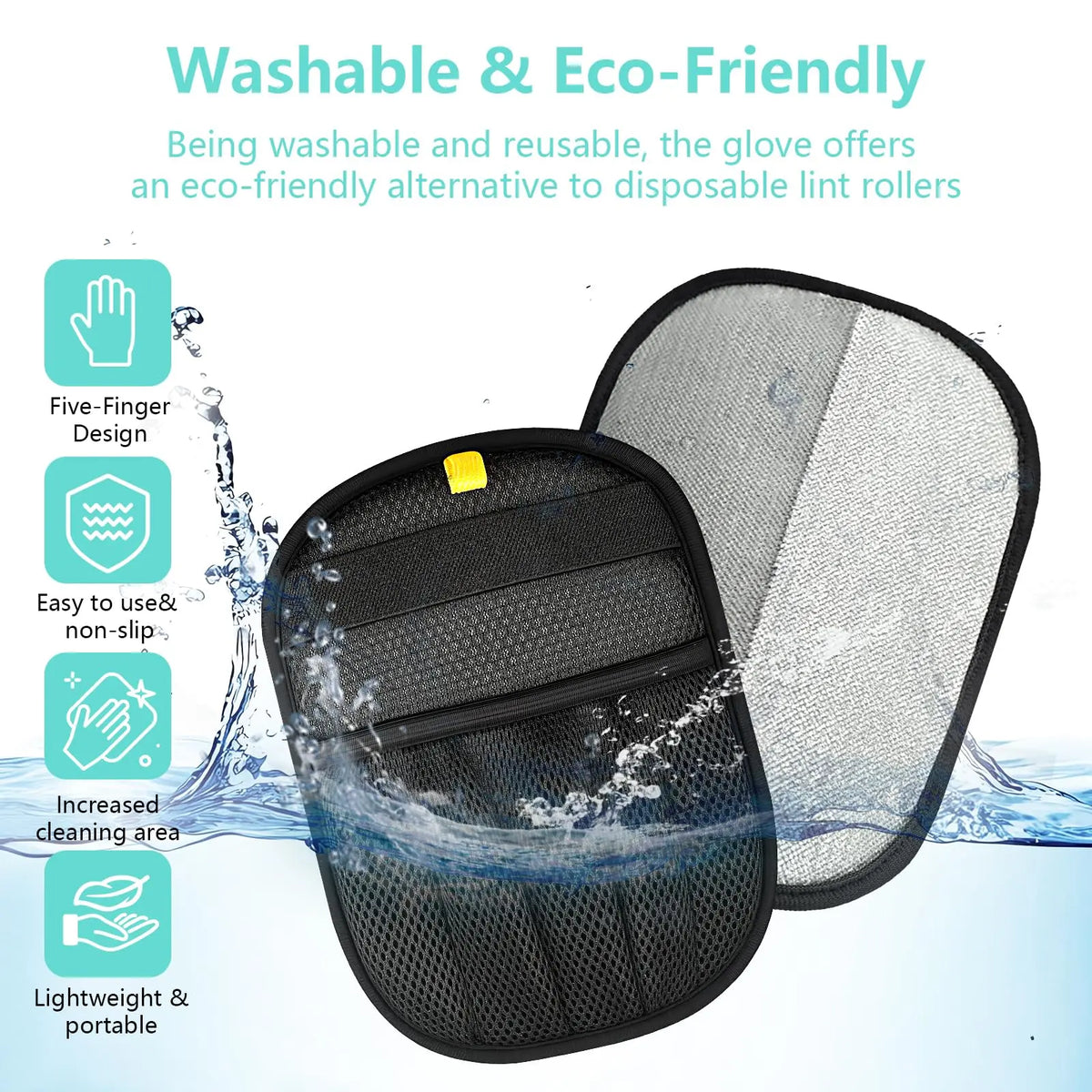 Enhanced Pet Hair Removal Glove for Dogs and Cats, Electrostatic Reusable Brush Glove, Washable Tool for Clothing, Upholstery, Rugs, and Automotive Interiors