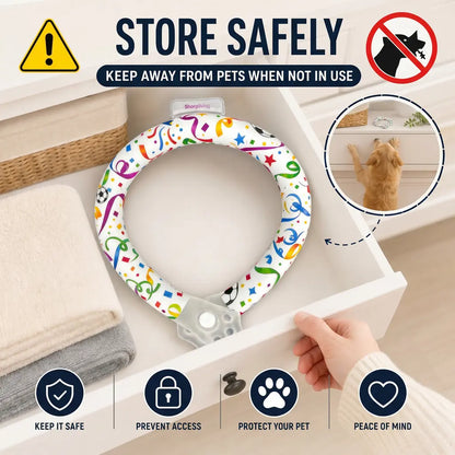 Professional Reusable Pet Cooling Collar with 64°F PCM Ice Ring for Dogs and Cats - Sweat-Free, Fast Freeze Neck Wrap for Summer Outdoor Activities, Travel, and Heatstroke Prevention - Safe Premium TPU Design for Puppies and Large Dogs
