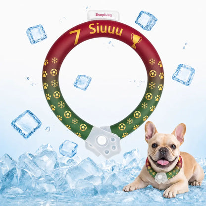 Professional Reusable Pet Cooling Collar with 64°F PCM Ice Ring for Dogs and Cats - Sweat-Free, Fast Freeze Neck Wrap for Summer Outdoor Activities, Travel, and Heatstroke Prevention - Safe Premium TPU Design for Puppies and Large Dogs