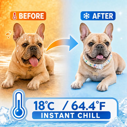 Professional Reusable Pet Cooling Collar with 64°F PCM Ice Ring for Dogs and Cats - Sweat-Free, Fast Freeze Neck Wrap for Summer Outdoor Activities, Travel, and Heatstroke Prevention - Safe Premium TPU Design for Puppies and Large Dogs