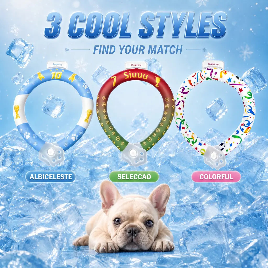 Professional Reusable Pet Cooling Collar with 64°F PCM Ice Ring for Dogs and Cats - Sweat-Free, Fast Freeze Neck Wrap for Summer Outdoor Activities, Travel, and Heatstroke Prevention - Safe Premium TPU Design for Puppies and Large Dogs