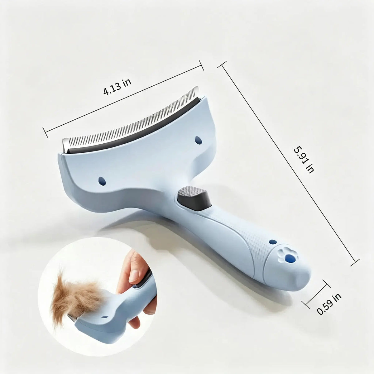 Pet Deshedding Brush for Cats and Dogs | Self-Cleaning Undercoat Remover with Safe Curved Blade, Reduces Shedding by 90%, Ergonomic Anti-Slip Grip Grooming Tool