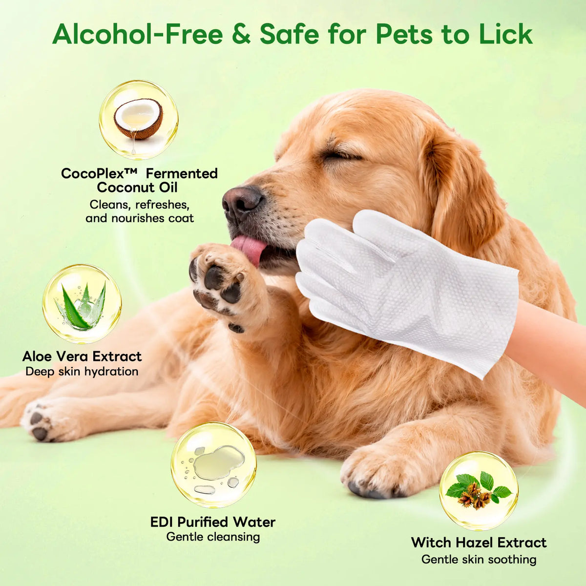 Professional Pet Grooming Wipes for Dogs and Cats - No-Rinse, Deodorizing, Hypoallergenic Cleaning Solution for Paws, Fur, Face, Ears, and Rear - Extra Thick Daily Care Wipes
