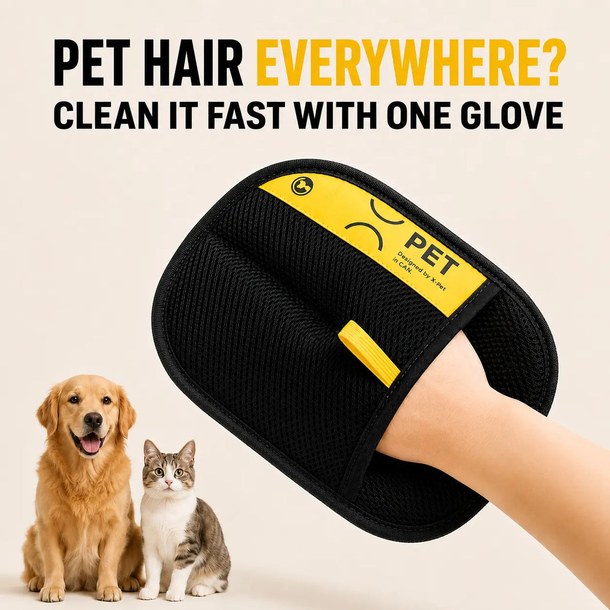 Electrostatic Pet Hair Removal Glove for Dogs and Cats - Reusable Multi-Surface Lint Cleaning Tool for Sofas, Clothes, Beds, and Car Seats