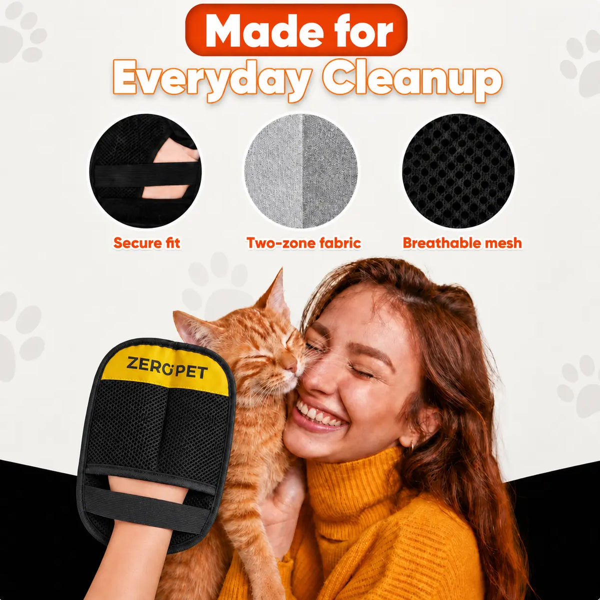 Enhanced Reusable Pet Hair Removal Mitt for Upholstery, Carpets, and Vehicle Interiors
