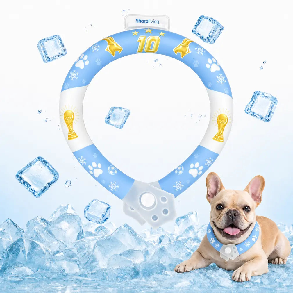 Professional Reusable Pet Cooling Collar with 64°F PCM Ice Ring for Dogs and Cats - Sweat-Free, Fast Freeze Neck Wrap for Summer Outdoor Activities, Travel, and Heatstroke Prevention - Safe Premium TPU Design for Puppies and Large Dogs