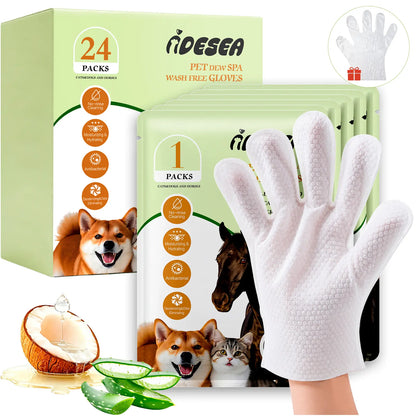 Professional Pet Grooming Wipes for Dogs and Cats - No-Rinse, Deodorizing, Hypoallergenic Cleaning Solution for Paws, Fur, Face, Ears, and Rear - Extra Thick Daily Care Wipes