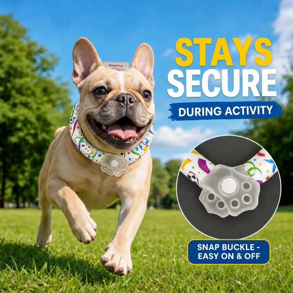 Professional Reusable Pet Cooling Collar with 64°F PCM Ice Ring for Dogs and Cats - Sweat-Free, Fast Freeze Neck Wrap for Summer Outdoor Activities, Travel, and Heatstroke Prevention - Safe Premium TPU Design for Puppies and Large Dogs