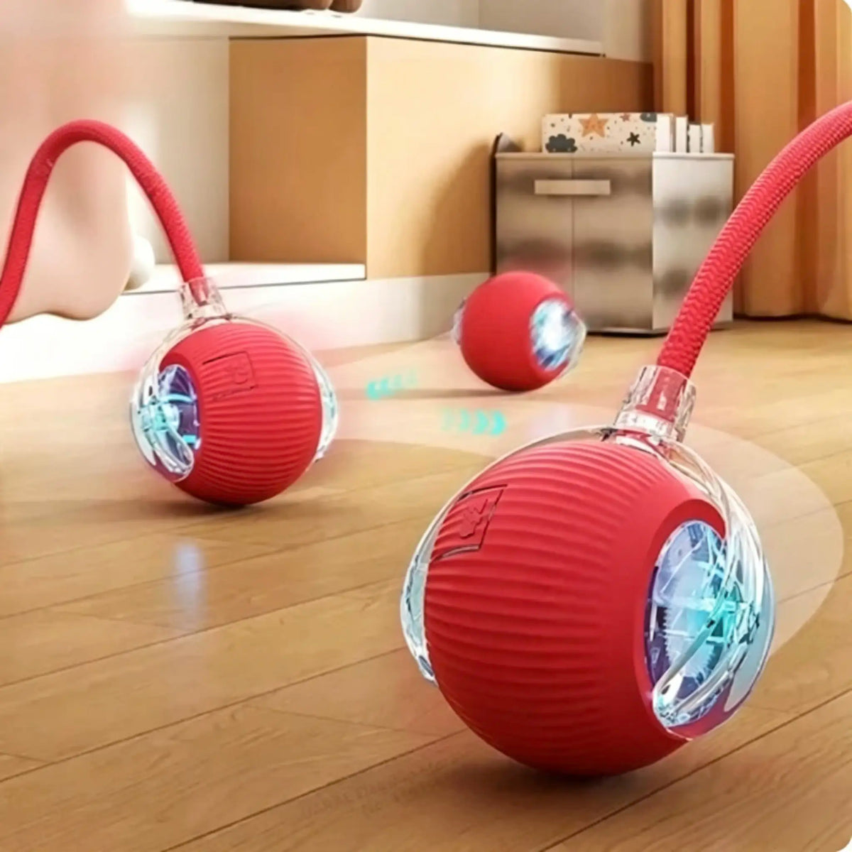 Interactive USB-Charged Rolling Ball Cat Toy with Teasing Stick - Durable and Safe Anti-Boredom Supplies for All Breeds