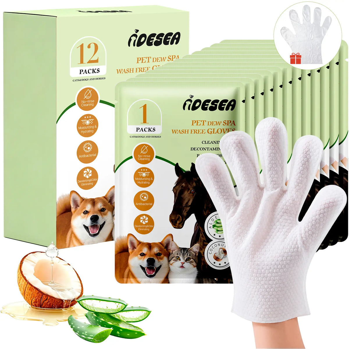 Professional Pet Grooming Wipes for Dogs and Cats - No-Rinse, Deodorizing, Hypoallergenic Cleaning Solution for Paws, Fur, Face, Ears, and Rear - Extra Thick Daily Care Wipes
