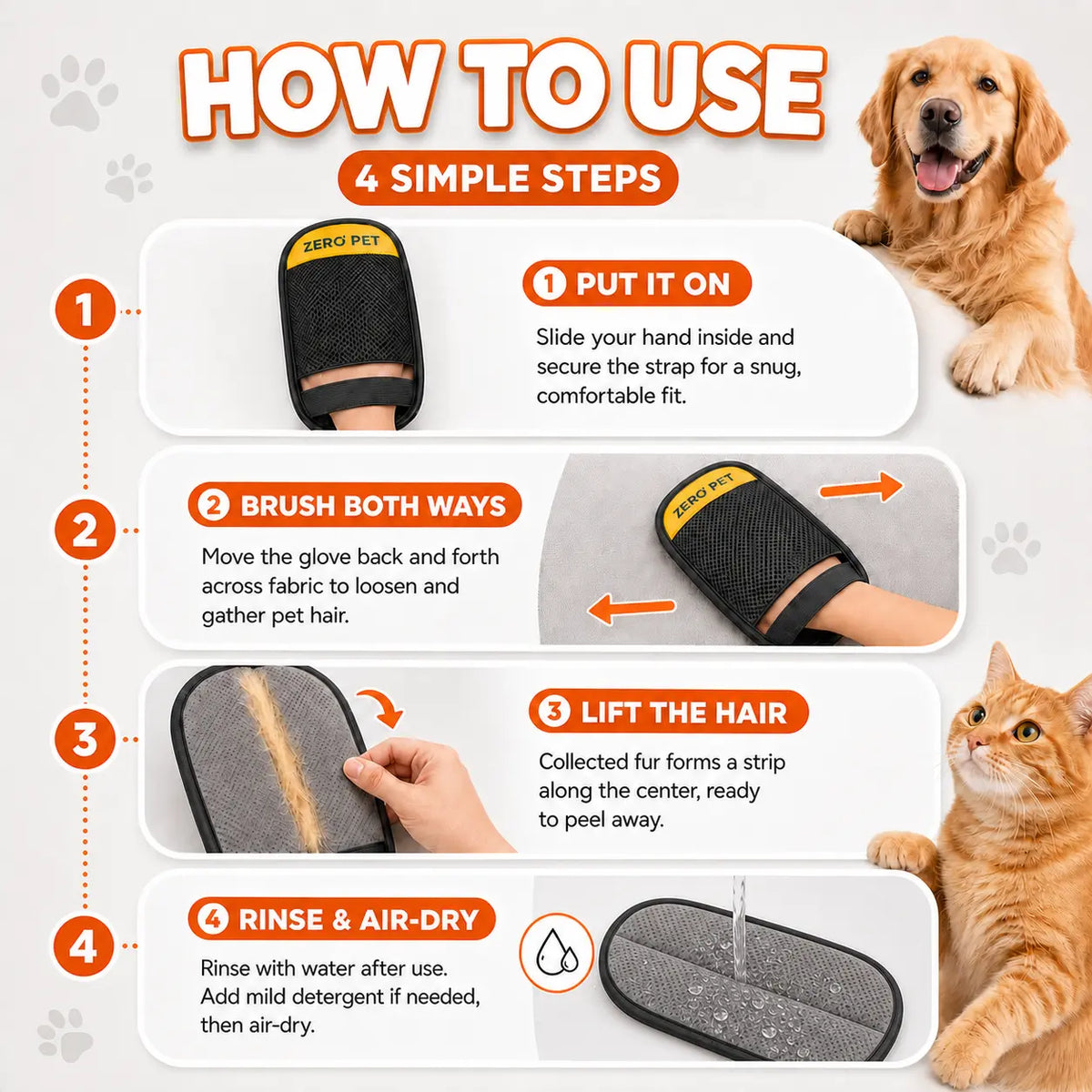 Enhanced Reusable Pet Hair Removal Mitt for Upholstery, Carpets, and Vehicle Interiors